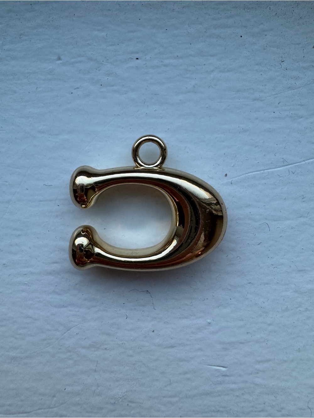 Coach Signature C Mini Charm Gold Tone Zipper Pull Bag Pendant 1.1" - Picture 2 of 3